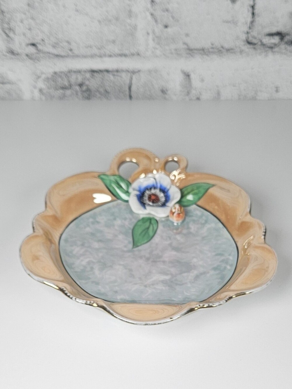 Vintage Noritake Hand Painted Japan Floral Porcelain Serving Dish 7 Inch